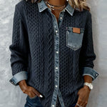 Long-Sleeve Shirt with Denim Patchwork™