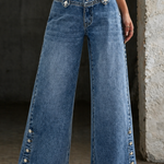 Mia | High Waist Slit Jeans
