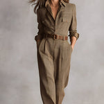 Celia™ | Brown Jumpsuit with Sophisticated Details