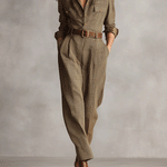 Celia™ | Brown Jumpsuit with Sophisticated Details