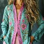 Mirabel™ | Retro Embroidered Floral Shirt