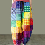 Beautiful Sunset Print Fall Linen Harem Pants-Limited Stock