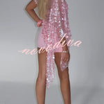 Solid Color Sleeveless Off-shoulder Tube Top and Fitted Stretch Mini Skirt Holiday Set