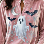 Spooky Season Velvet Long Sleeve Halloween Shirt