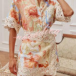 Amalfi Crochet Floral Linen Matching Set