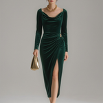 Elegant Velvet Midi Dress