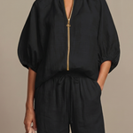 Natalia™ | Zip Front Blouson Top Wide Leg Set