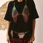 Nashville Night Out Colorful Tassel Bikini Fun Pattern Loose-fitting T-shirt