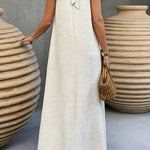 Solid Color Sleeveless Loose Casual Vacation Style Maxi Dress