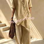Tulum Asymmetric Linen Two-Piece Set