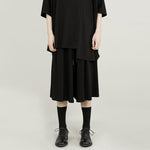 Casual Loose-fitting Wide-leg Cropped Trousers