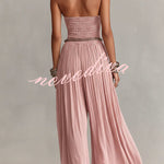 Bohemian Halter Neck Wide-Leg Jumpsuit