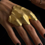 Fashionable Irregular Pleated Metal Ring