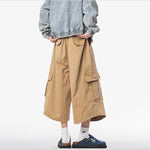 Loose Straight Wide-leg Casual Cropped Trousers
