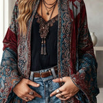 Essential Mosaic Velvet Open-Front Jacket