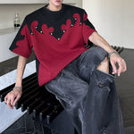 American Shoulder Pad Contrast Color T-shirt