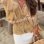 Bohemian Style Ibiza Embroidered Wide-sleeved Shirt