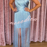 Modern Day Glam CrossTassel Sleeveless Drape Hem Maxi Dress