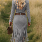 Valencia | Suede dress with fringes