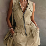 Luna Sleeveless Zip Cargo Dress