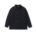 Horn Buttoned Loose Pointed Collar Shirt