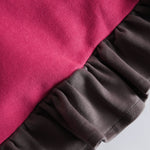 Sporty Color-blocked Ruffled Half-zip Hooded Long-sleeved Mini Dress