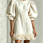 Wren | Blossom-Hem Puff-Sleeve Mini Dress