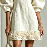 Wren | Blossom-Hem Puff-Sleeve Mini Dress