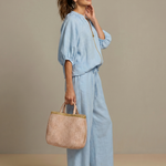 Natalia™ | Zip Front Blouson Top Wide Leg Set
