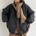 Retro Coffee Vertical Striped Cotton Coat