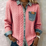 Long-Sleeve Shirt with Denim Patchwork™