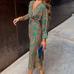 Harper™ | Elegant Long Sleeve Floral Print Maxi Dress