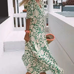 CHRISTINE™ | Long Summer Dress with Flowing Cut and Elegant Graphic Pattern
