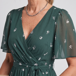 Mirabel | Flutter Sleeve Gathered Waist Floral Print Midi Dress