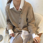 Luna Women's Cardigan Soft Knit Asymmetrical Buttons Relaxed Fit Casual Layering All Seasons™