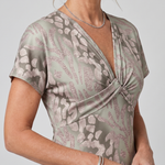 Astra | Short Sleeve Abstract Pattern Maxi Dress