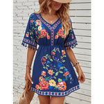 Isla Pemberton | Boho Floral Mini Dress For Women