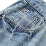 Retro Loose Scimitar Denim Cropped Trousers