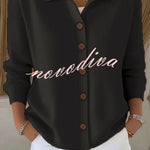Casual Stylish Knit Solid Color Shirt Neck Button Up Long Sleeve Cardigan