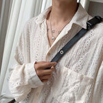Elegant Hollow Long Sleeve Shirt