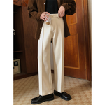 Retro Mid-waist Casual Straight-leg Loose Suit Pants
