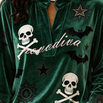 Spooky Season Velvet Long Sleeve Halloween Shirt