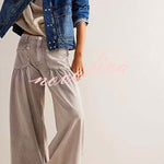 We The Free Denim Mid Rise Pocket Knotted Ankle Hem Lotus Balloon Jeans