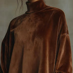 La Scintilla | Velvet Bell Dress with Leopard Print Sleeves