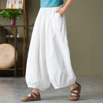 Cotton And Linen Loose Wide-leg Casual Big Bloomers