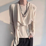 Retro Knitted Patchwork Irregular Long-sleeved Sweater