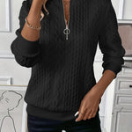 Amalie | Cozy Zip-Up Cable Knit Sweater