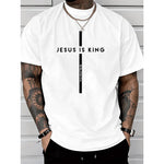 KZZ Men's pure cotton crew neck short-sleeved shirt
