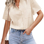 Short Sleeve Blouses Lightweight Loose Top - Zeagoo (Us Only)