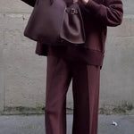 Long Sleeve Sweatshirt Casual Pocket Trousers Two-piece Set